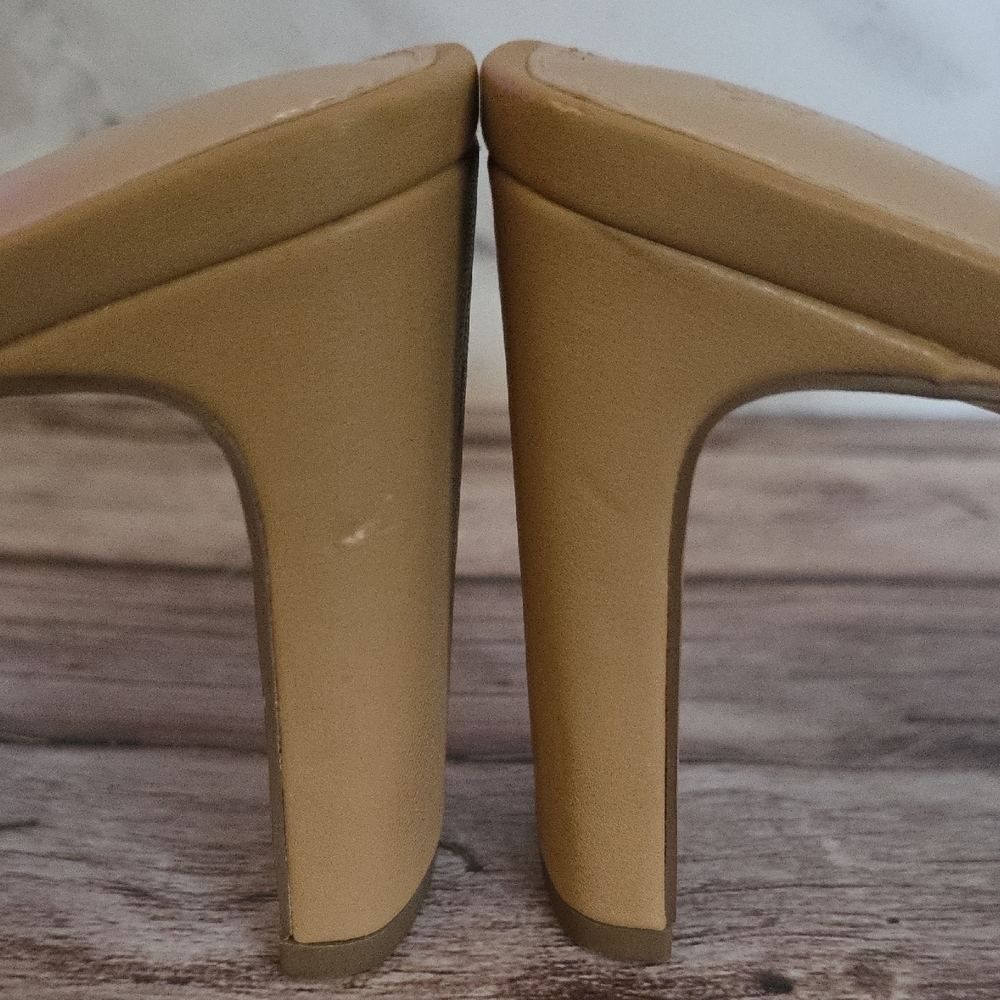 THE DROP Neutral Tan Gold Studded Strappy Heeled Sandals Size 9 - Picture 7 of 13